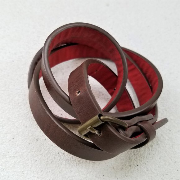 Brown Women's Belt with Red Back - Picture 1 of 5